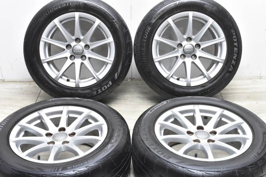 美品 バリ溝】アウディ TT 純正 16in 7.5J +45 PCD112 ブリヂストン ポテンザ RE003 225/55R16 アウディ A3  A4 A6 VW パサート 中古 タイヤホイールセット | パーツ販売ナンバーワン