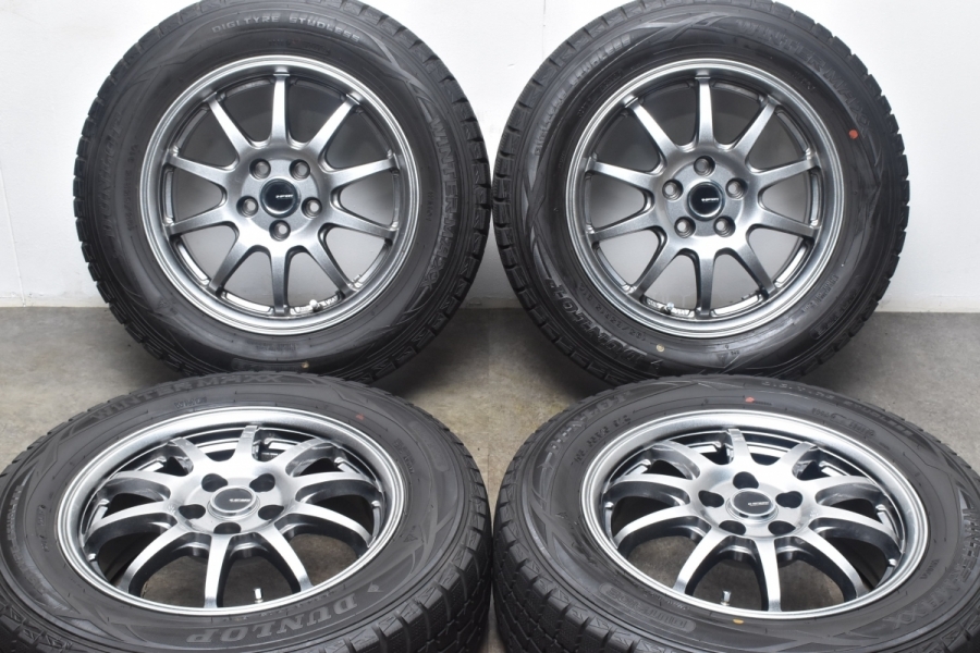 【バリ溝 2019年製】G-SPEED 15in 6J +43 PCD100 ウィンターマックスWM01 195/65R15 プリウス ウィッシュ  カローラスポーツ ツーリング