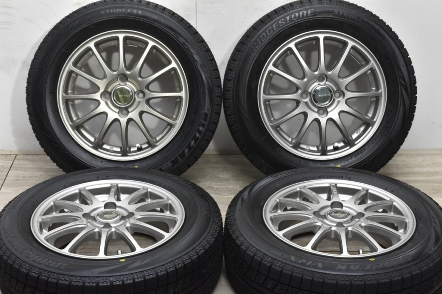 イボ・ライン付】エコフォルム 14in 5.5J +45 PCD100 ブリヂストン ブリザック VRX 175/65R14 フィット アクア  ヴィッツ カローラ デミオ 中古 スタッドレスタイヤホイールセット | パーツ販売ナンバーワン