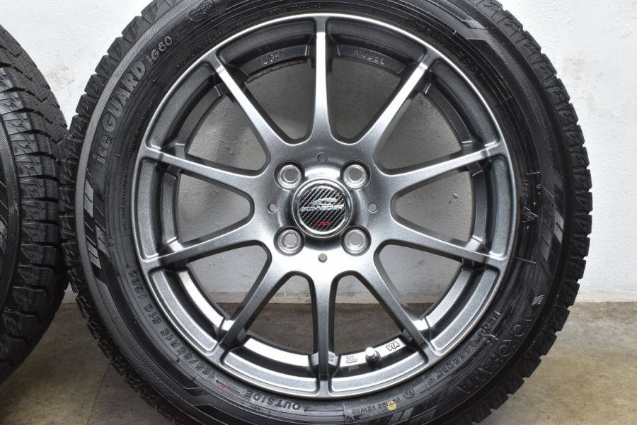 美品 バリ溝】シュナイダー 15in 4.5J +43 PCD100 ヨコハマ アイスガード iG60 165/65R15 タフト ソリオ デリカD:2  スタッドレス 4本SET 中古 スタッドレスタイヤホイールセット | パーツ販売ナンバーワン