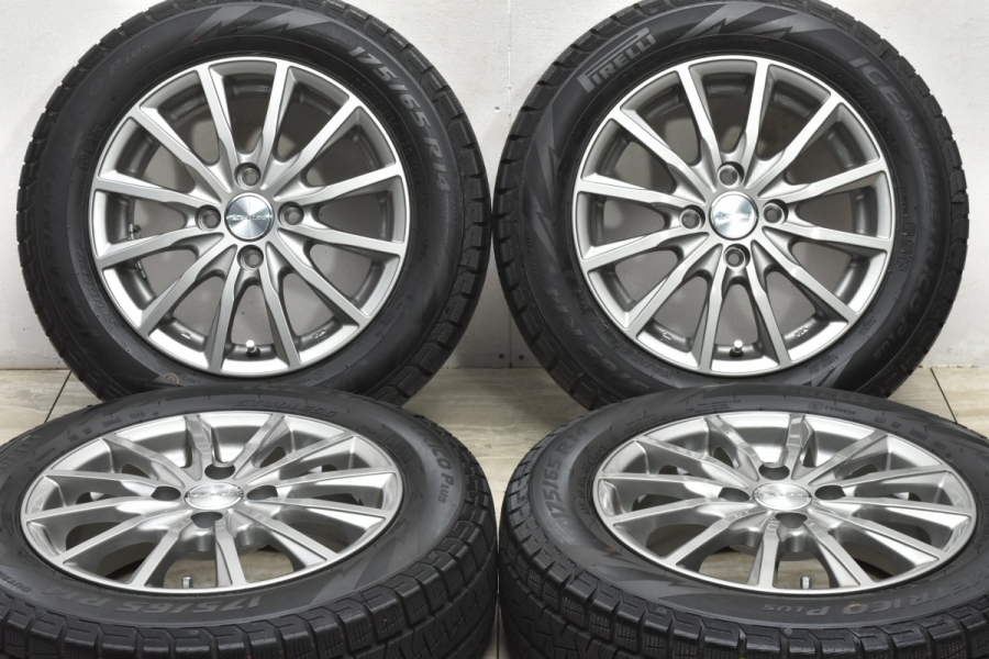 美品 バリ溝】LEBEN 14in 5.5J +43 PCD100 ピレリ アイスアシンメトリコプラス 175/65R14 カローラ ヴィッツ  フィット デミオ 中古 スタッドレスタイヤホイールセット | パーツ販売ナンバーワン