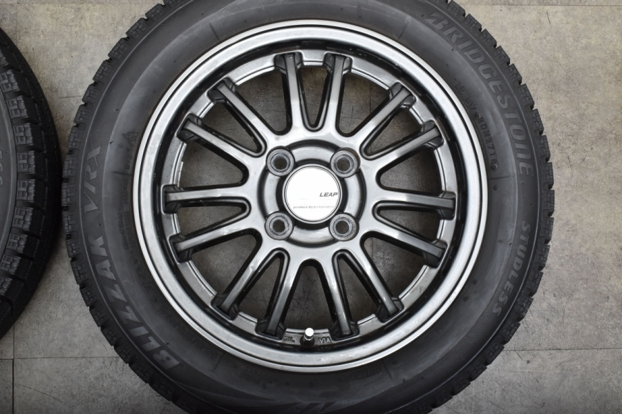 バリ溝 軽自動車サイズ】LEAP 14in 4.5J +45 PCD100