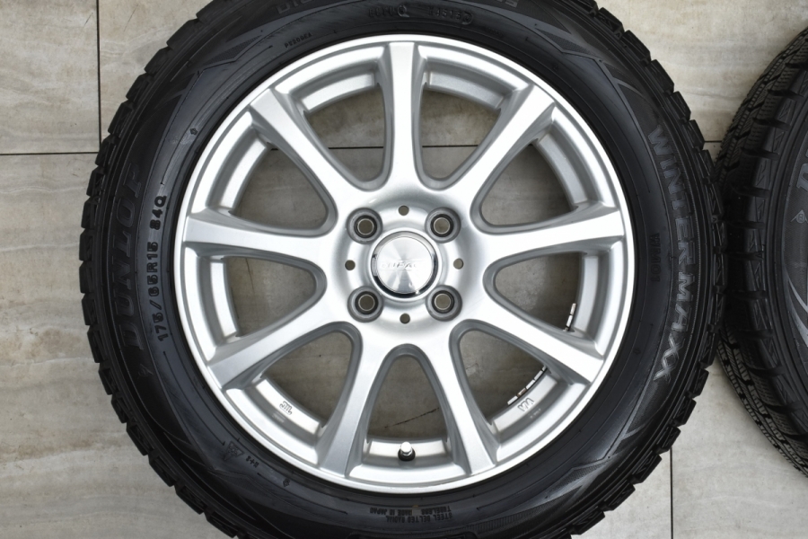 【程度良好】DUFACT 15in 5.5J +42 PCD100 ダンロップ ウィンターマックス WM01 175/65R15 アクア ヤリス  カローラ フィット ノート ソリオ