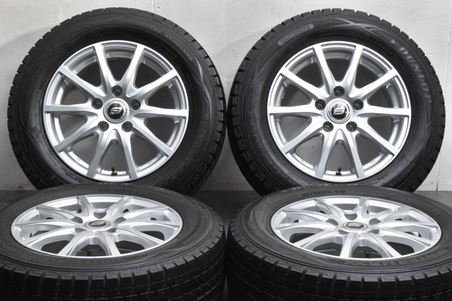 【美品 バリ溝】ストレンジャー 15in 6J +45 PCD114.3 ダンロップ ウィンターマックス WM01 195/65R15 セレナ  ヴォクシー ステップワゴン