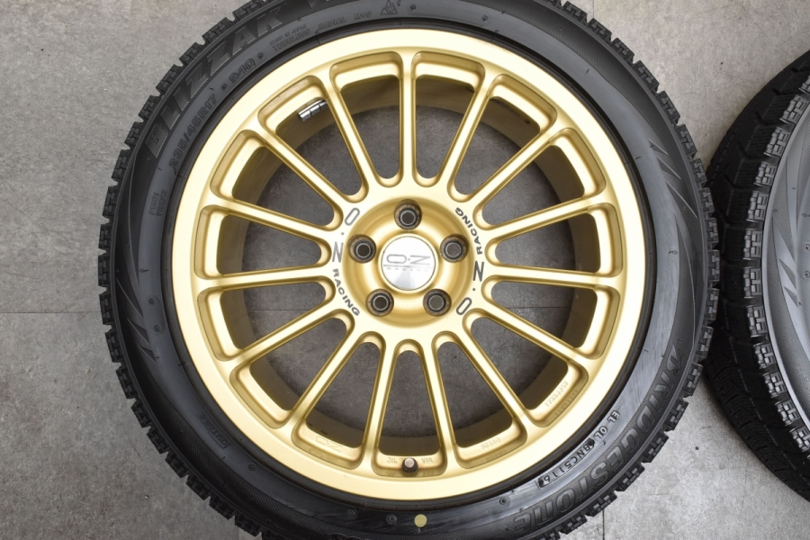 OZ Racing】OZレーシング 17in 8J+43 PCD100 ブリヂストン ブリザック VRX 235/45R17 スバル GDA GDB  インプレッサ BP レガシィ ゴールド 中古 スタッドレスタイヤホイールセット | パーツ販売ナンバーワン