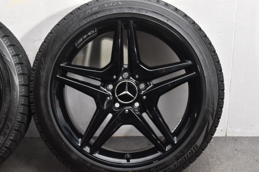 【ブラックリペイント済】ベンツ W176 Aクラス AMG 純正 18in 7.5J +52 ブリヂストン 215/45R18  品番:A1764010302 W177 W246 W247 Bクラス