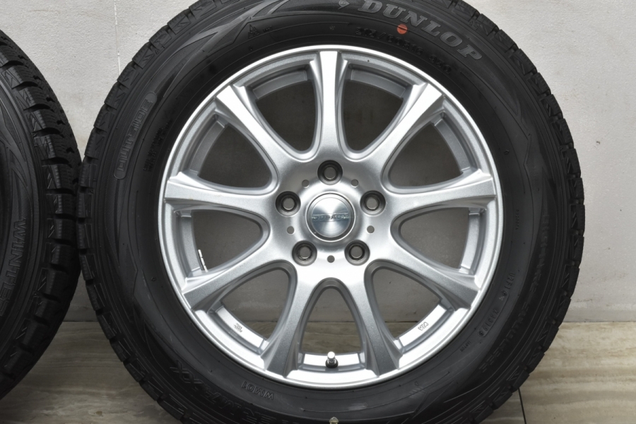 【バリ溝 美品】DUFACT DS9 16in 6.5J +40 PCD114.3 ダンロップ ウィンターマックス WM01 215/60R16  エスティマ マークX オデッセイ CX-3