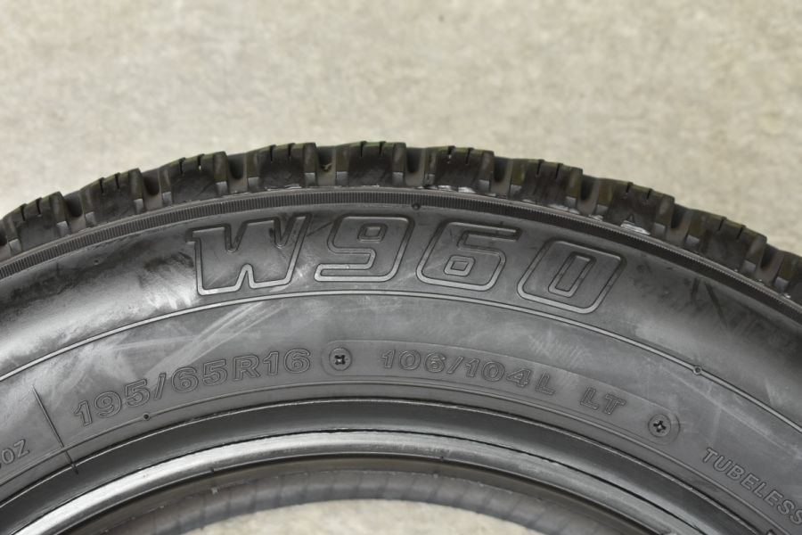 【バリ溝 小型トラック用】ブリヂストン W960 195/65R16 106/104L LT 6本セット ライトトラック スタッドレス チューブレス