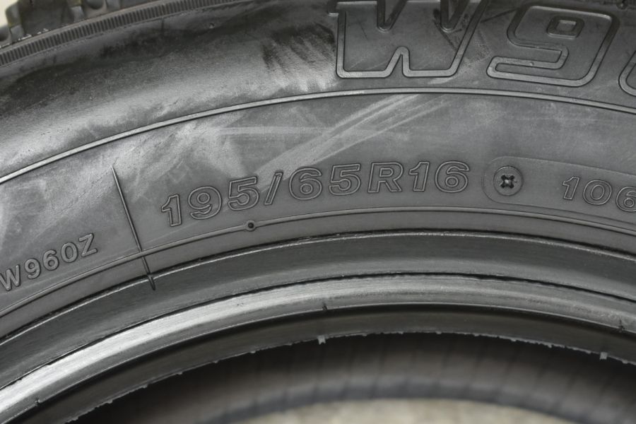 【バリ溝 小型トラック用】ブリヂストン W960 195/65R16 106/104L LT 6本セット ライトトラック スタッドレス チューブレス