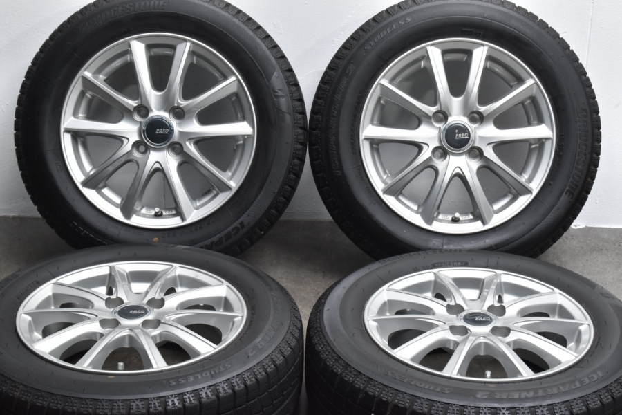 【美品】PREO L5 14in 5.5J +45 PCD100 ブリヂストン アイスパートナー2 175/65R14 カローラ パッソ ヴィッツ  ノート フィット デミオ