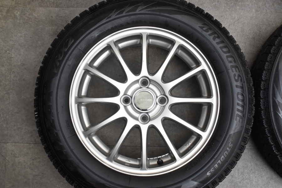 バリ溝 美品】エコフォルム 15in 5.5J +52 PCD100 ブリヂストン ブリザック VRX2 185/65R15 アクア ノート フィット  フリード MAZDA2 中古 スタッドレスタイヤホイールセット | パーツ販売ナンバーワン