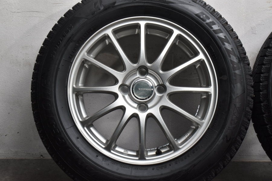 バリ溝 美品】エコフォルム 15in 5.5J +52 PCD100 ブリヂストン 