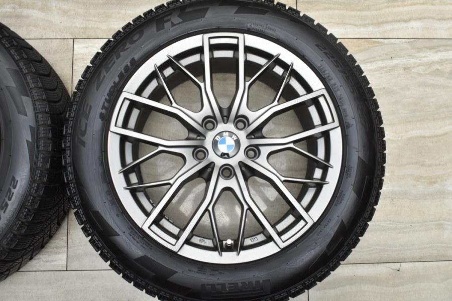 【バリ溝 美品】BIGWAY ユーロバーン MTX 17in 7.5J +52 PCD112 ピレリ アイスゼロフリクション 225/55R17  BMW F48 X1 F39 X2 純正サイズ