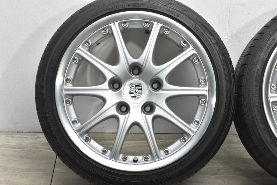 正規品 BBS製】ポルシェ 996 911 カレラ スポーツデザイン 純正 18in 7.5J +50 10J +65 PCD130  225/40R18 265/35R18 986 ボクスター 中古 タイヤホイールセット | パーツ販売ナンバーワン