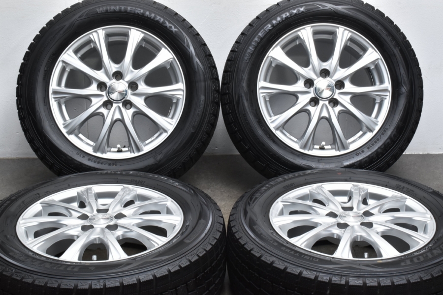 【美品 バリ溝】JOKER 15in 6J +48 PCD100 ダンロップ ウィンターマックス WM01 195/65R15 プリウス カローラ  ツーリング スポーツ 車検用