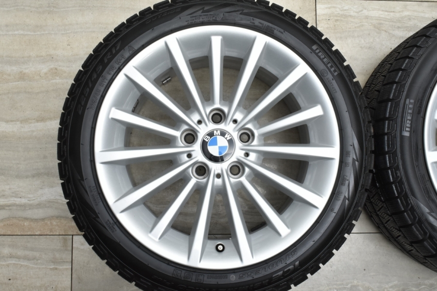 【美品 バリ溝】BMW E90 3シリーズ 純正 17in 8J +34 ピレリ アイスアシンメトリコ プラス 225/45R17  品番:6783630 マルチスポーク284