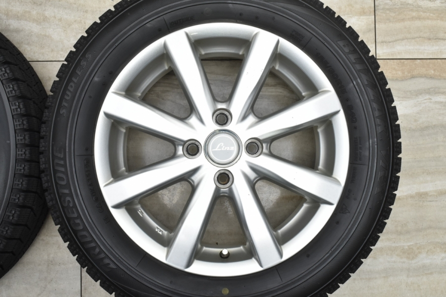 【バリ溝】LINZ 15in 5.5J +45 PCD100 ブリヂストン ブリザック VRX 185/60R15 アクア ヤリス ヴィッツ フィット  シャトル スイフト