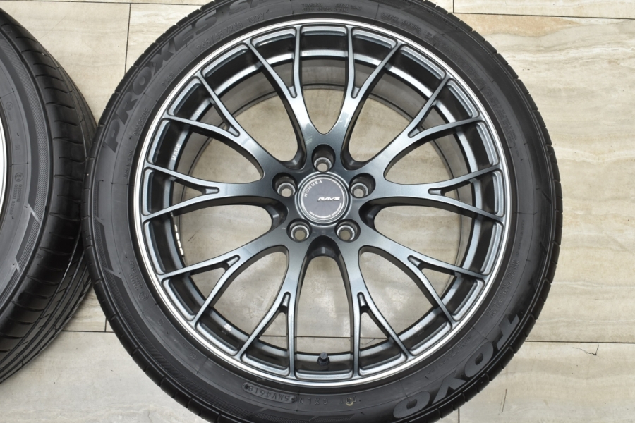 【美品】RAYS レイズ ホムラ 2×10 19in 8.5J +35 PCD114.3 トーヨー 245/45R19 ハリアー RAV4  アルファード ヴェルファイア エルグランド