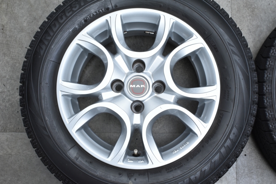 美品 バリ溝】FIAT フィアット 500 パンダ 純正サイズ MAK トリノ 14in 