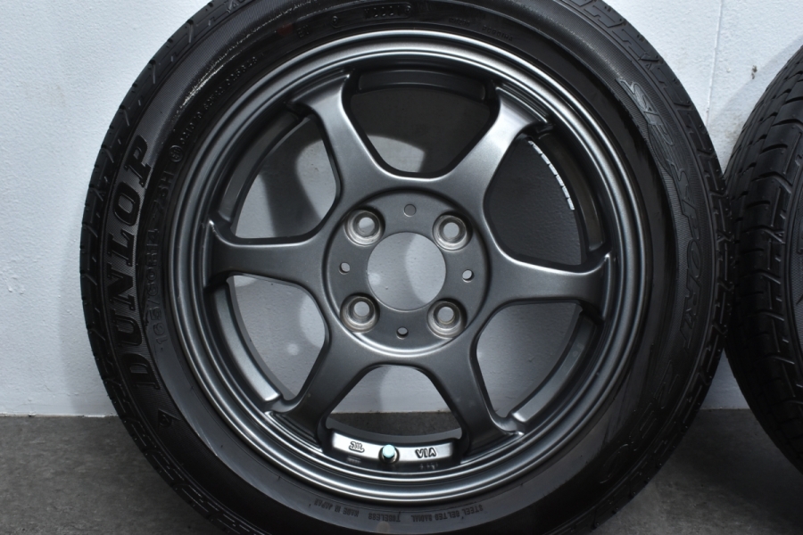 美品 バリ溝】レアマイスター CHARISMA VS6 14in 4.5J +44 PCD100 ダンロップ SPスポーツ 230 165/60R14  エッセ ソリオ 中古 タイヤホイールセット | パーツ販売ナンバーワン