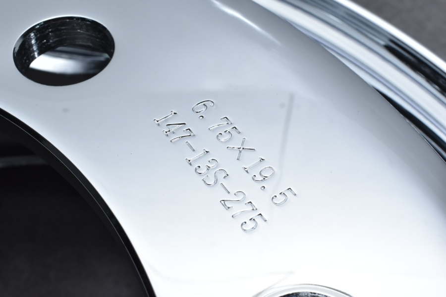 未使用品】RTG トラック用 19.5in 6.75J 147 PCD275 8穴 8H スチール クロームメッキ 4本 スタッドレスタイヤ用 交換用に  中古 ホイールのみ | パーツ販売ナンバーワン