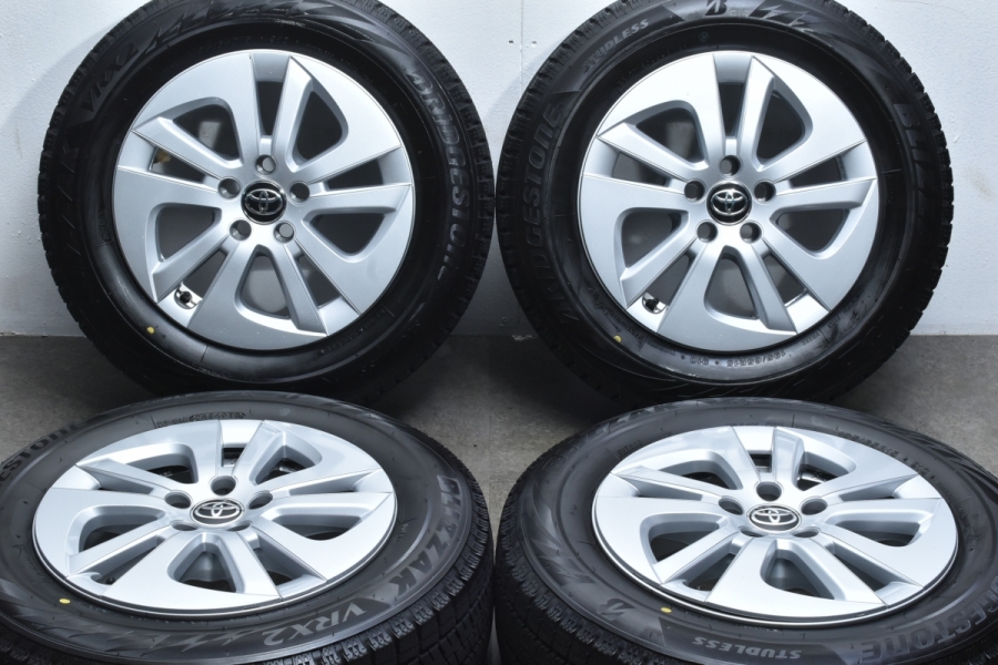 【美品 バリ溝】トヨタ 50 プリウス 純正 15in 6.5J +40 PCD100 ブリヂストン ブリザック VRX2 195/65R15  カローラ セダン ツーリング