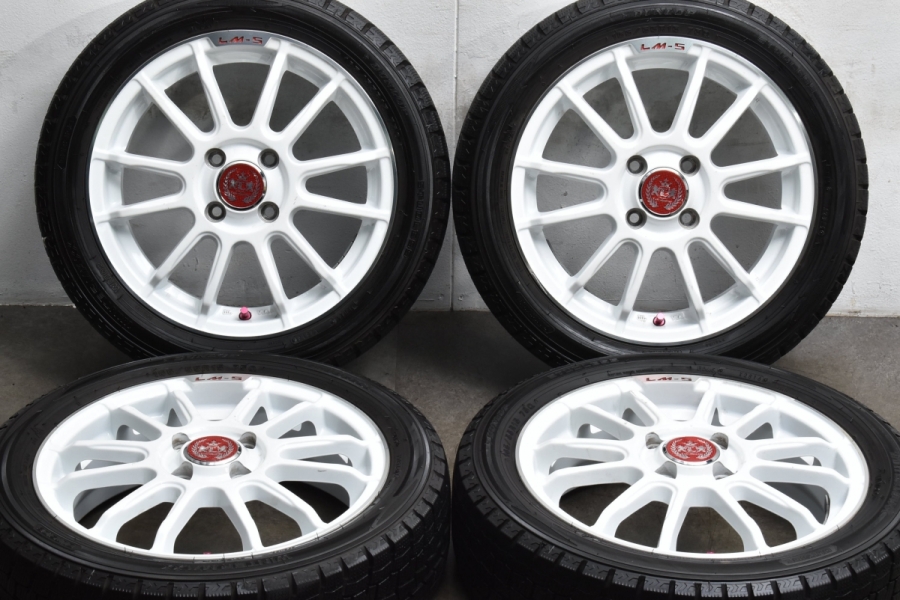 【バリ溝】レアマイスターLM-S トスカーナ6 15in 4.5J+45 PCD100 ダンロップWM02 165/55R15 N-BOX アルト  ソリオ タント ウェイク 軽自動車