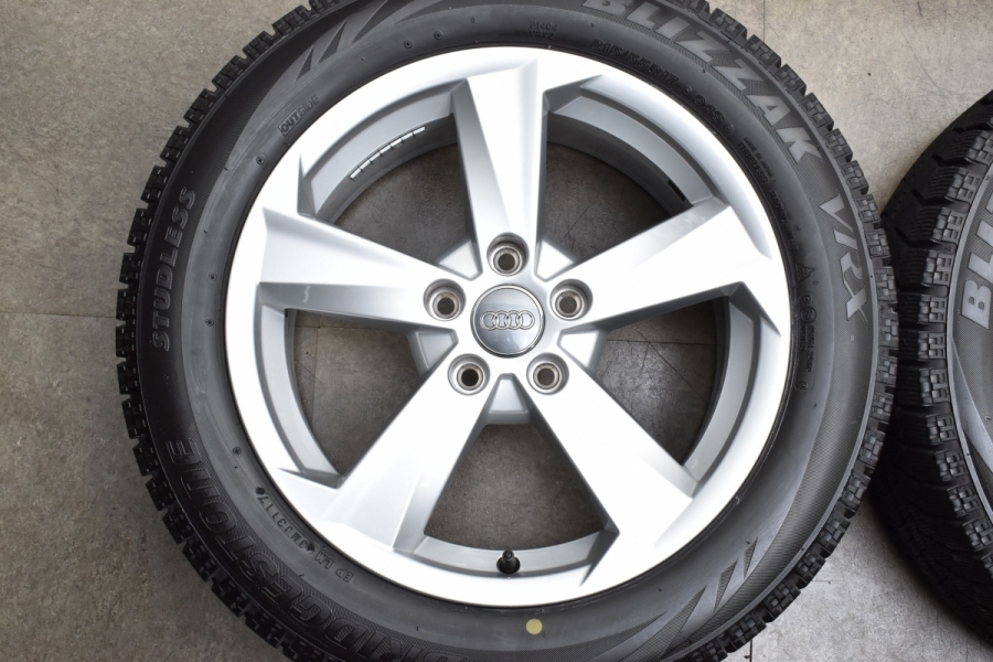 【美品】アウディ Q2 純正 17in 7J +45 PCD112 ブリヂストン ブリザック VRX 215/55R17 品番:81A601025B  スタッドレスタイヤ 4本セット