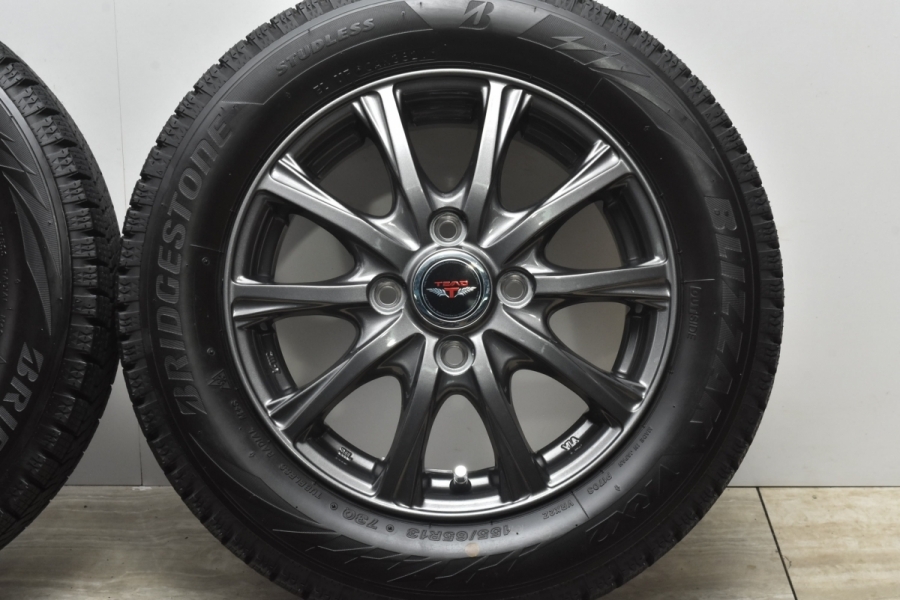 2021年製 バリ溝美品】TEAD 13in 4J +45 PCD100 ブリヂストン ブリザック VRX2 155/65R13 アルト ワゴンR  MRワゴン ミラ ムーヴ 軽自動車 中古 スタッドレスタイヤホイールセット | パーツ販売ナンバーワン