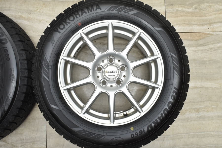 【2020年製 バリ溝 iG60付】Smart 15in 6J+45 PCD100 ヨコハマ アイスガード6 195/65R15 プリウス  カローラツーリング スポーツ ウィッシュ