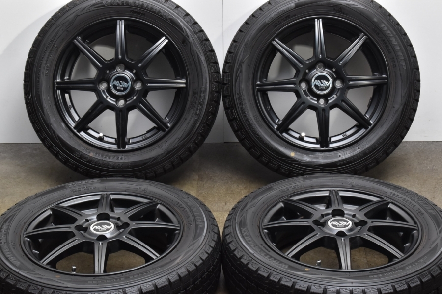 バリ溝 軽自動車用】ARIA 14in 4.5J +43 PCD100 ダンロップ ウィンターマックス WM01 165/65R14 パッソ ルーミー  タンク ソリオ トール 中古 スタッドレスタイヤホイールセット | パーツ販売ナンバーワン