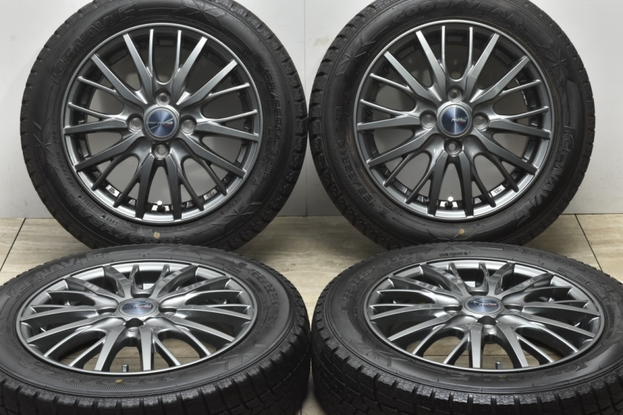 【美品 バリ溝】Ravrion 14in 4.5J +45 PCD100 グッドイヤー アイスナビ6 155/65R14 N-BOX N-ONE  N-WGN デイズ ルークス タント ウェイク