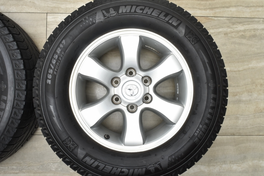 良好品】トヨタ 120 プラド 純正 17in 7.5JJ +30 PCD139.7 ミシュラン ラティチュード X-ICE XI2 265/65R17  ハイラックス サーフ 車検用 中古 スタッドレスタイヤホイールセット | パーツ販売ナンバーワン