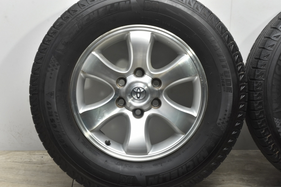 良好品】トヨタ 120 プラド 純正 17in 7.5JJ +30 PCD139.7 ミシュラン ラティチュード X-ICE XI2 265/65R17  ハイラックス サーフ 車検用 中古 スタッドレスタイヤホイールセット | パーツ販売ナンバーワン