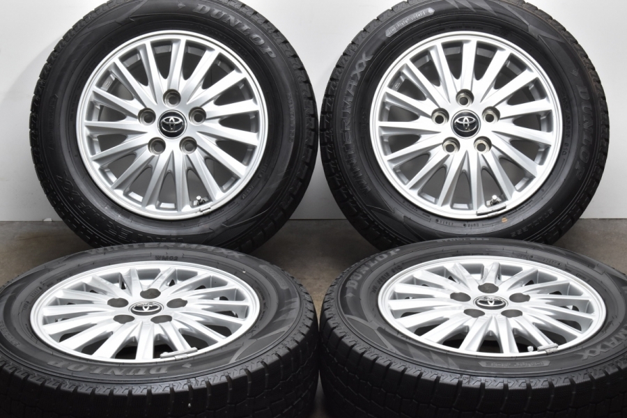 【バリ溝品】トヨタ 80 ヴォクシー 純正 15in 6J +50 PCD114.3 ダンロップ ウィンターマックス WM02 195/65R15  ノア エスクァイア 流用