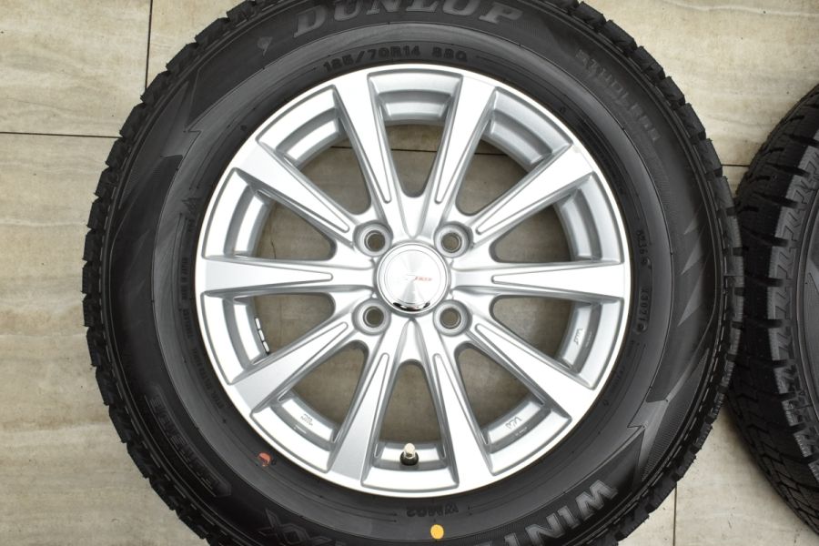 【バリ溝 美品】JOKER 14in 5.5J +38 PCD100 ダンロップ ウィンターマックス WM02 185/70R14 アクア ヤリス  ヴィッツ ノート フリード