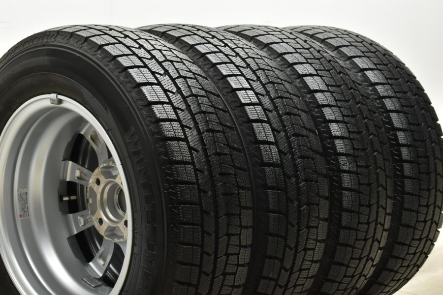 【バリ溝 美品】JOKER 14in 5.5J +38 PCD100 ダンロップ ウィンターマックス WM02 185/70R14 アクア ヤリス  ヴィッツ ノート フリード