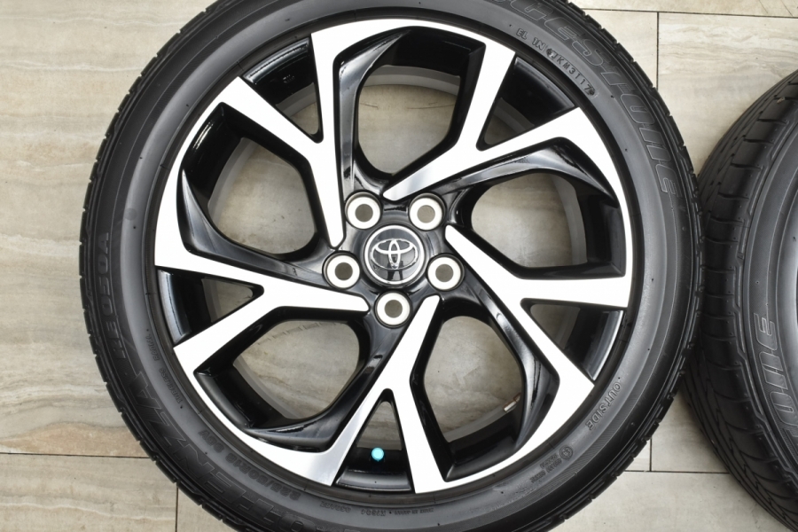 【美品 バリ溝】トヨタ C-HR 純正 18in 7J +50 PCD114.3 ブリヂストン ポテンザ RE050A 225/50R18 エンケイ製  カローラクロス エスティマ