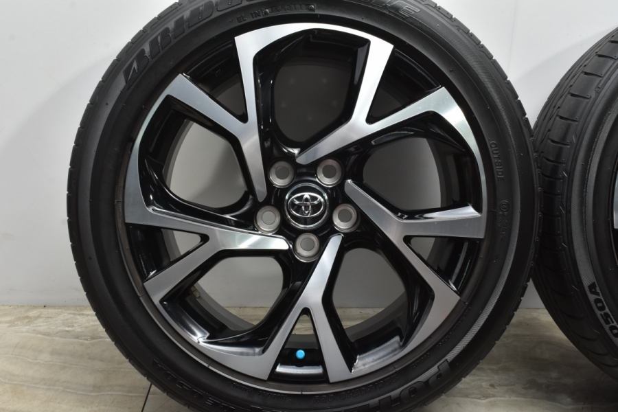 【美品 バリ溝】トヨタ C-HR 純正 18in 7J +50 PCD114.3 ブリヂストン ポテンザ RE050A 225/50R18 エンケイ製  カローラクロス エスティマ