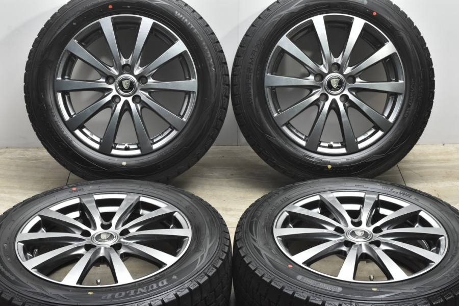 【バリ溝 美品】マナレイ 17in 7J +50 PCD114.3 ダンロップ ウインターマックス WM01 215/60R17 C-HR  ヤリスクロス CX-30 MX-30 オデッセイ