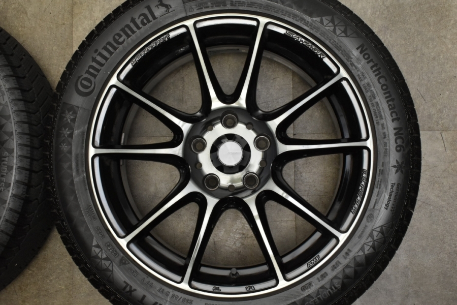 【バリ溝 美品】WEDS SPORT SA-25R 17in 7J +40 PCD114.3 コンチネンタル ノースコンタクト NC6  235/45R17 スカイライン シーマ シビック