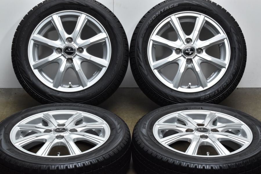 【バリ溝】INVERNO 14in 4.5J +45 PCD100 イエローハット アイスフロンテージ 155/65R14 ピクシス N-BOX  デイズ サクラ アルト タント