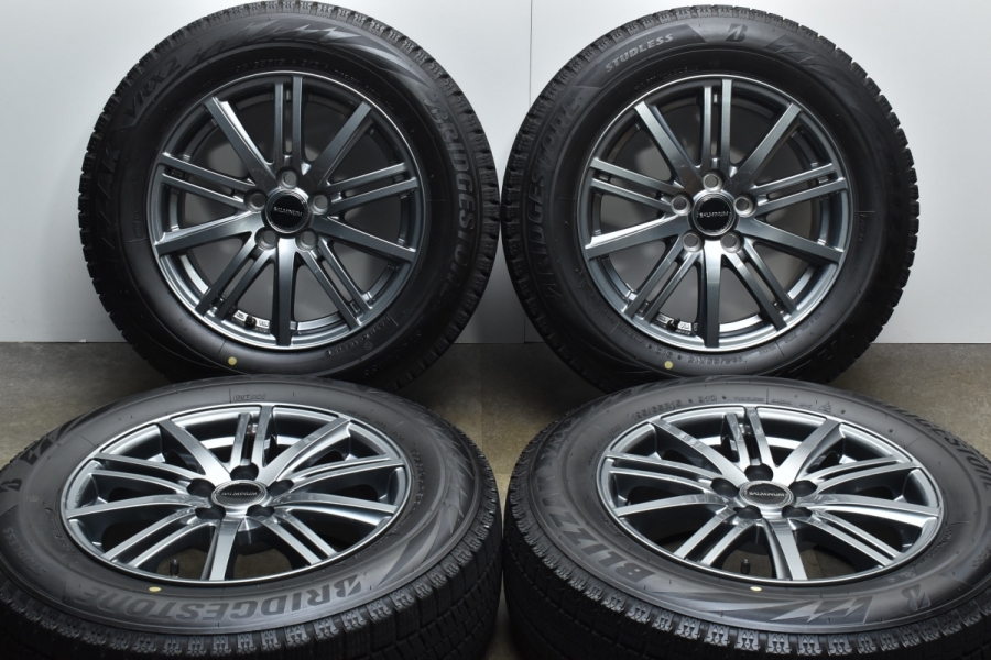 トヨタ専用設計 バリ溝美品】 バルミナ 15in 6.5J+40 100 ブリザックVRX2 195/65R15 プリウス カローラ ツーリング  スポーツ ウィッシュ 中古 スタッドレスタイヤホイールセット | パーツ販売ナンバーワン