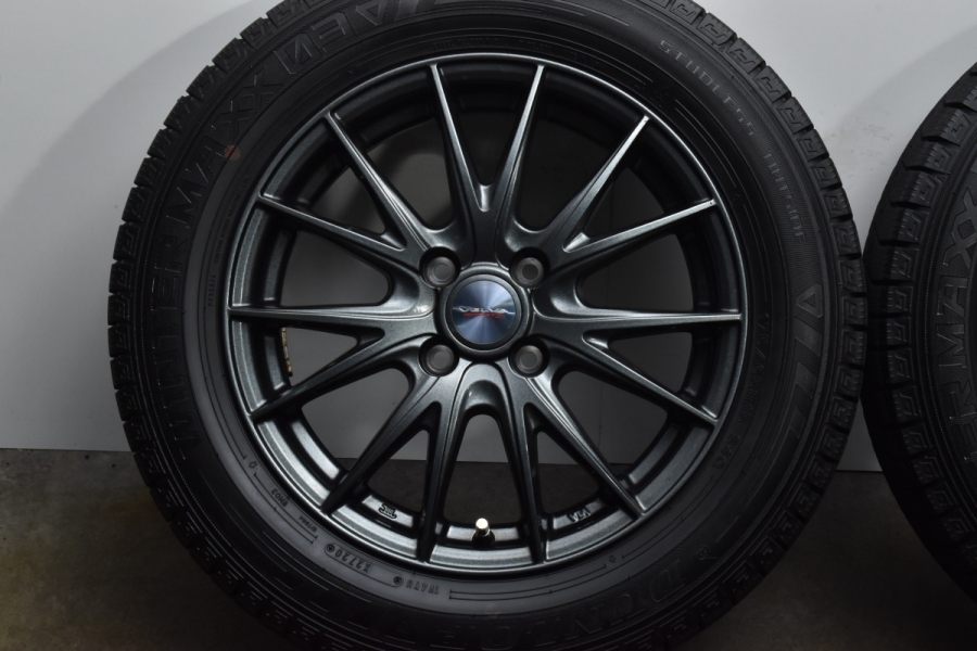 バリ溝 美品】WEDS VELVA 15in 5.5J +42 PCD100 ダンロップ ウィンター 