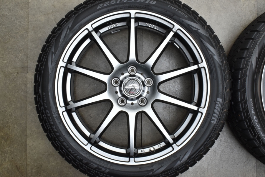 バリ溝 美品】シュナイダー 18in 7J +48 PCD114.3 ピレリ アイスアシンメトリコ 225/45R18 レヴォーグ オデッセイ  プリウスα 中古 タイヤホイールセット | パーツ販売ナンバーワン