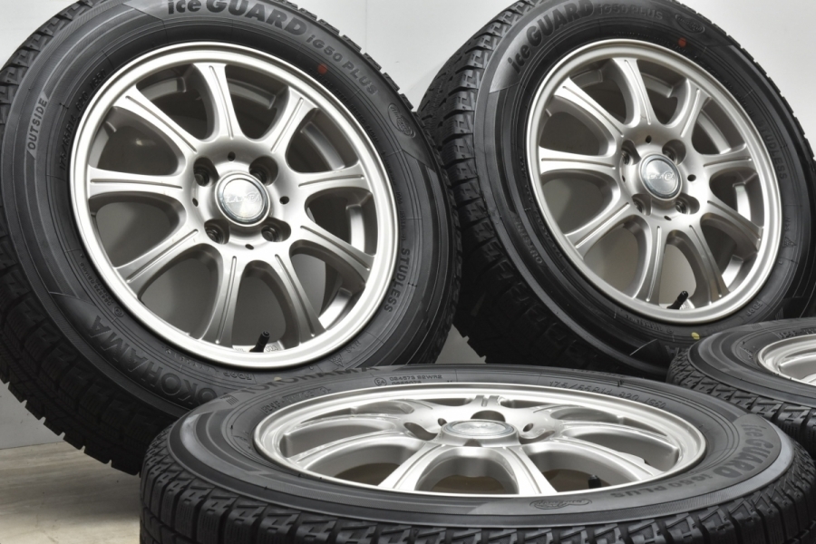 【バリ溝】LAYCEA 14in 5.5J +50 PCD100 ヨコハマ アイスガード5PLUS iG50+ 175/65R14 パッソ ヴィッツ  ノート フィット デミオ