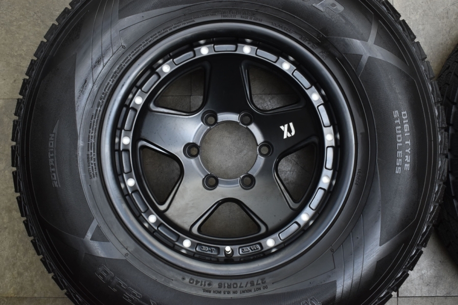 【美品 バリ溝】エクストリームJ XJ05 16in 8JJ -25 PCD139.7 ダンロップ ウィンターマックス SJ8 275/70R16  ランクル80 90 プラド