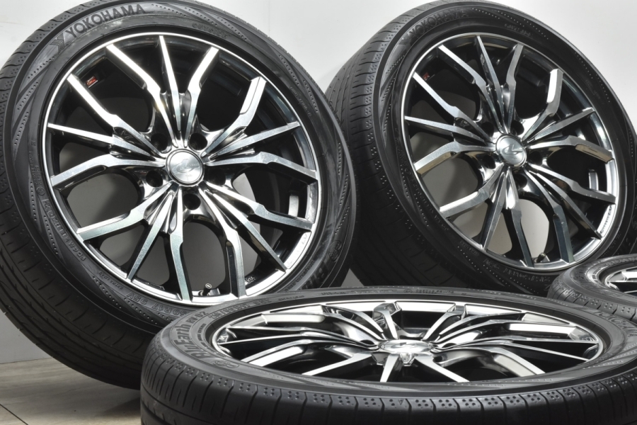 【程度良好】レオニス LV 17in 7J +53 PCD114.3 ヨコハマ ブルーアース RV-02 215/50R17 プリウスα リーフ  レヴォーグ MAZDA3