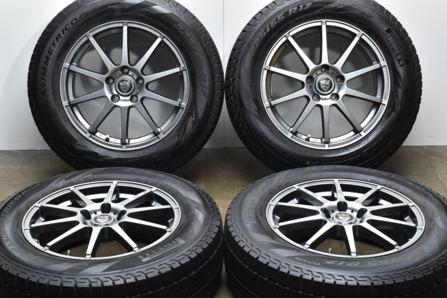 【美品 バリ溝】ストレンジャー 17in 7J +53 PCD114.3 ピレリ アイスアシンメトリコプラス 225/65R17 CX-5 CX-8  エクストレイル