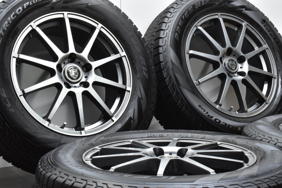 【美品 バリ溝】ストレンジャー 17in 7J +53 PCD114.3 ピレリ アイスアシンメトリコプラス 225/65R17 CX-5 CX-8  エクストレイル